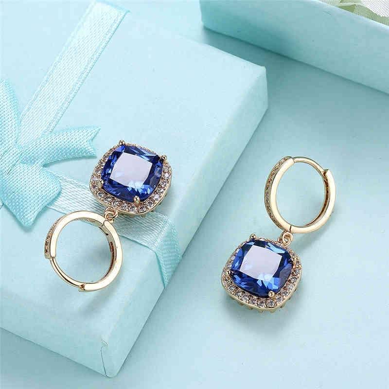 Square Crystal Clip Earrings
